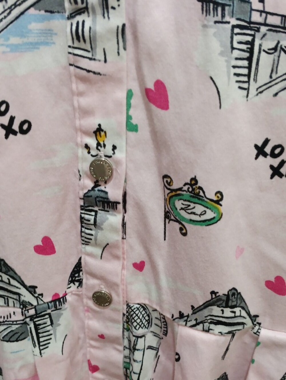 Karl Lagerfeld Pink Paris Landmark Shirt Dress - Picture 4 of 5